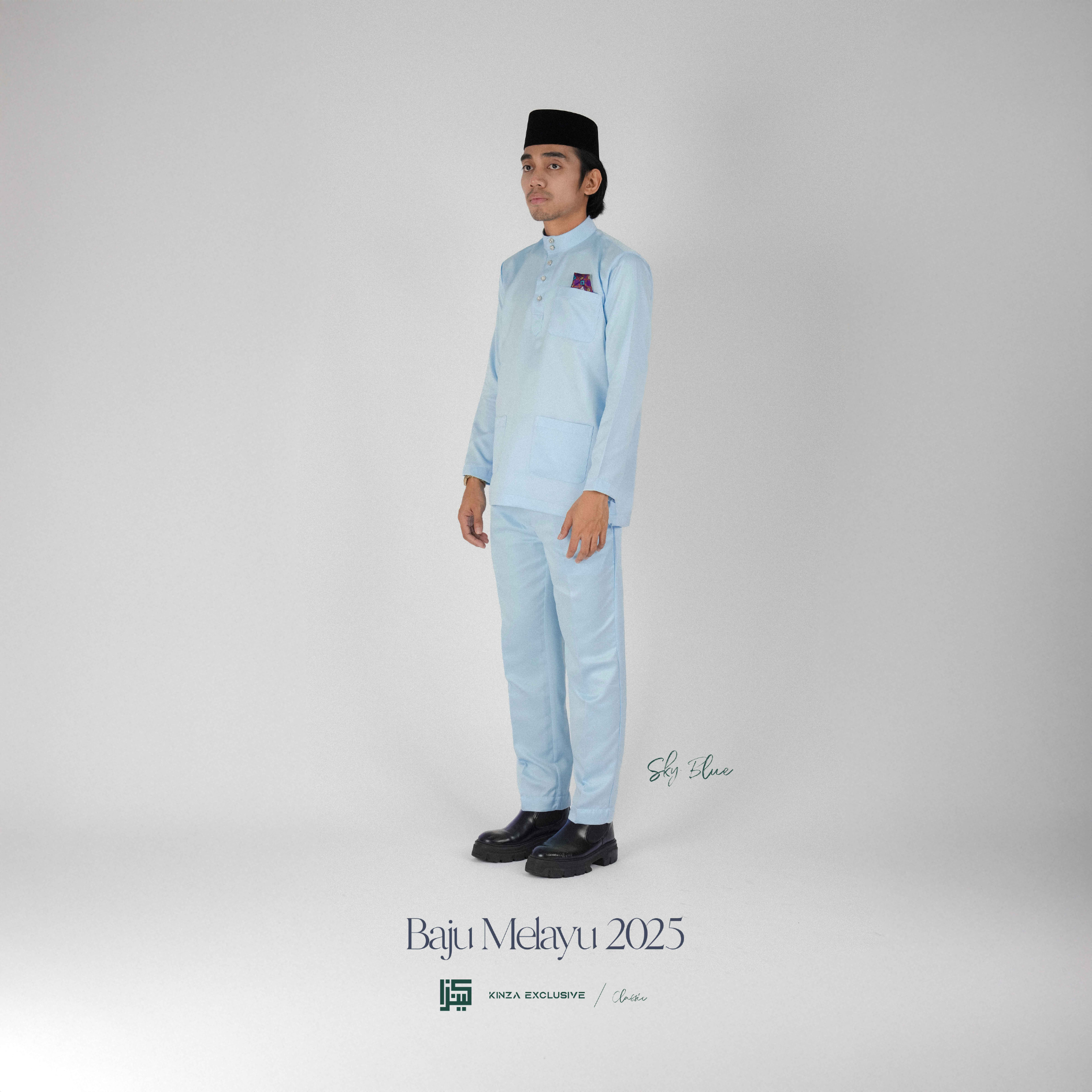 [NEW] Classic Baju Melayu Kinza Premium PASTEL COLOR  [FREE PREMIUM BUTANG + HANDKERCHIEF + FREE PREMIUM BOX]