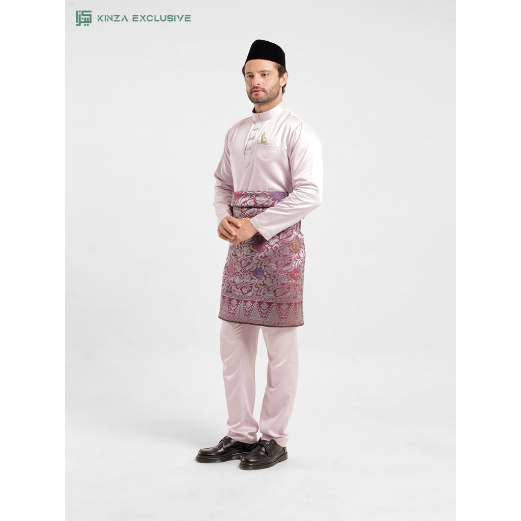 [SLIMFIT] Baju Melayu Kinza Premium LILAC [FREE BUTANG + HANDKERCHIEF + FREE PREMIUM BOX]